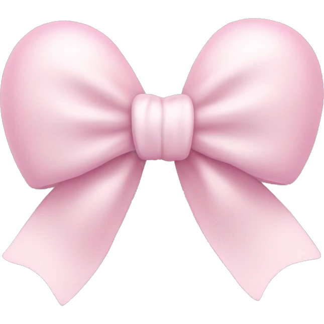 Pastel pink heart with white bow emoji