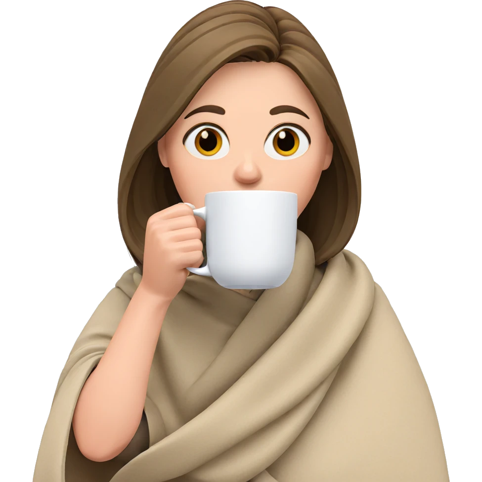 girl sipping from mug emoji