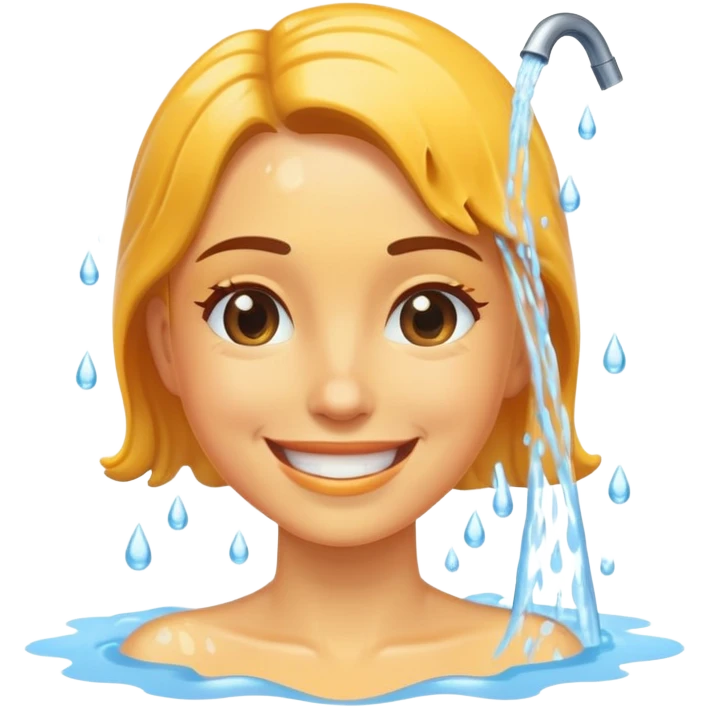 a woman standing and a bucket of water is being poured on her  emoji