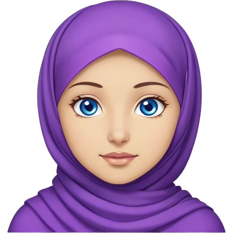 Turkish beautiful finish Konya girl blue eyes with purple color and ramadan design hijab  emoji