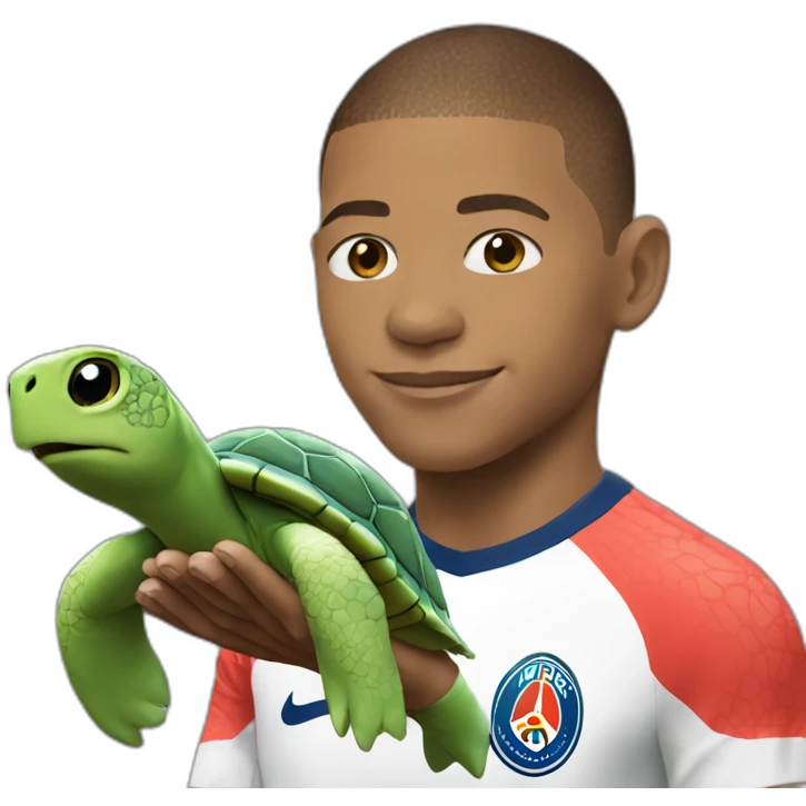 mbappe with turtle emoji