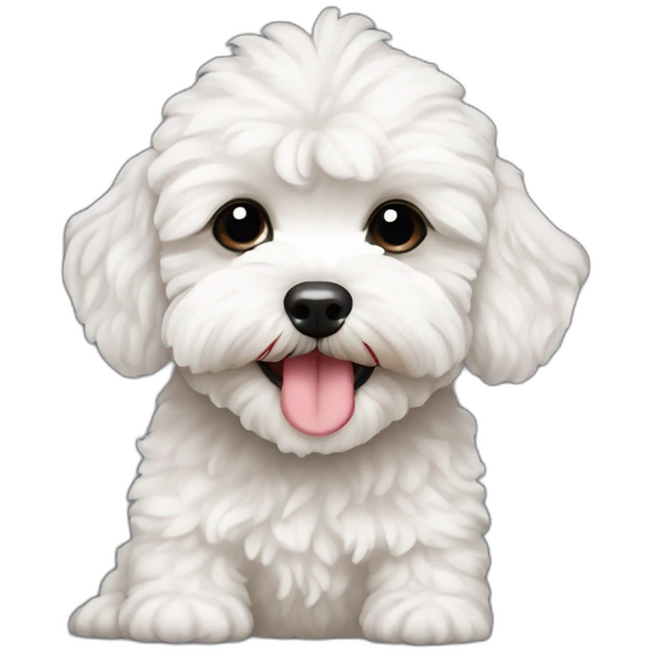 kissing whitish maltipoo emoji