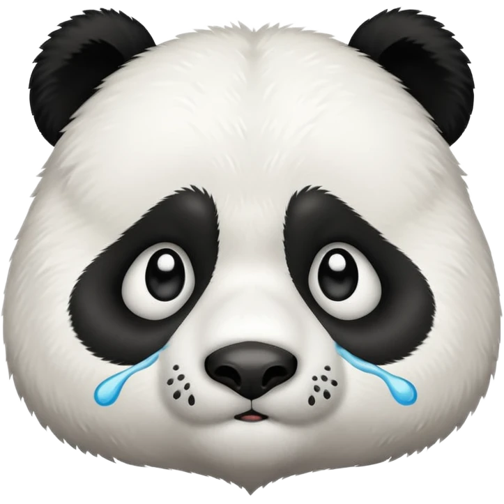 Sad panda with a tear emoji