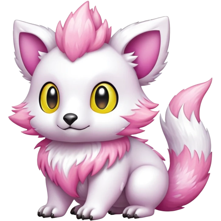 Shiny epic glittery white yellow pink animal-fakemon-creature emoji