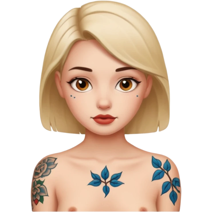 دختر با تاتو لخت emoji