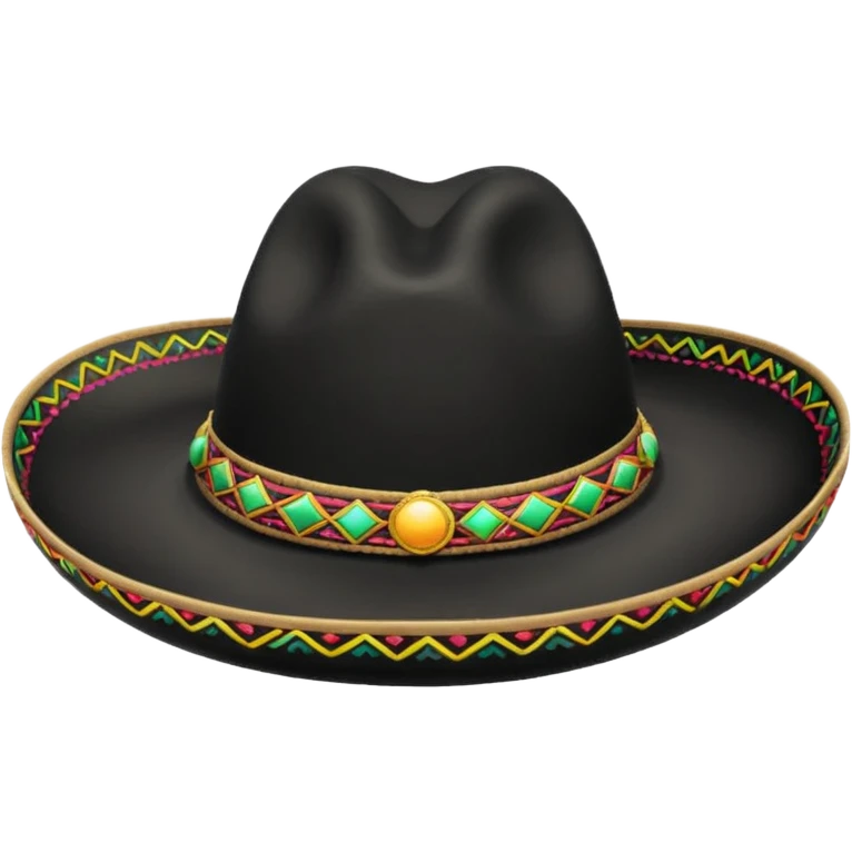 Mexican sombrero black emoji