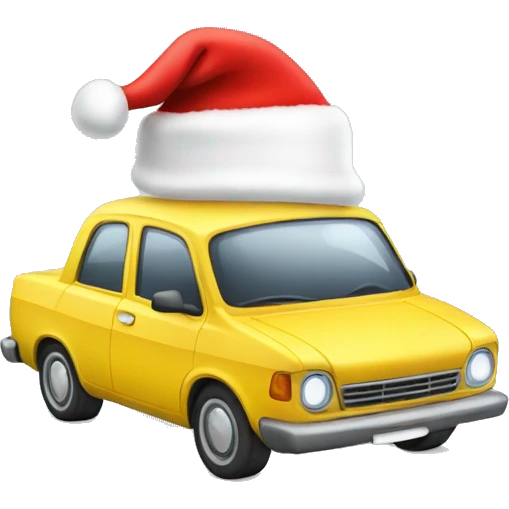Car with a Santa hat emoji