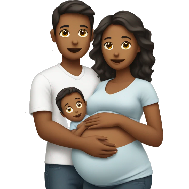 Pregnant woman with 2 child boys emoji