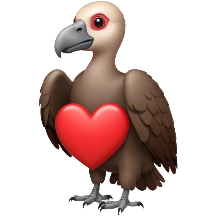 A vulture surrounded by hearts  emoji
