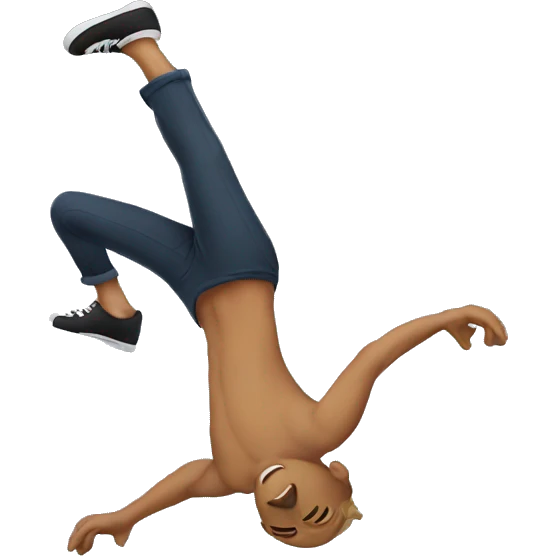 A guy doing a backflip emoji