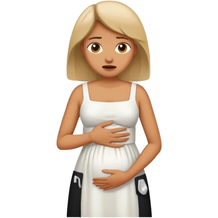 fait une femme qui se tient le ventre avec douleur emoji