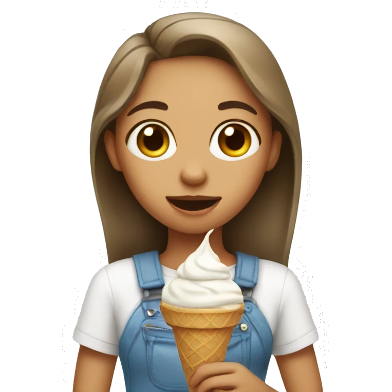 girl with ice cream emoji