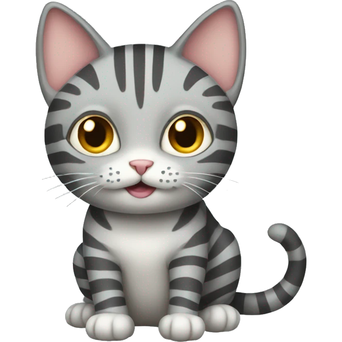 Striped grey cat emoji
