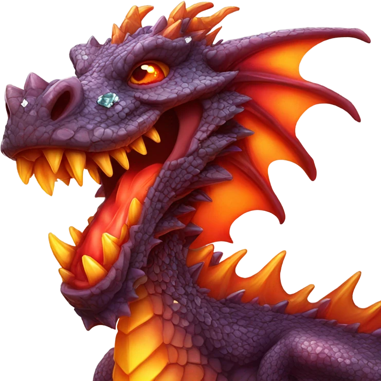 Dragon with diamond head that spits lava emoji