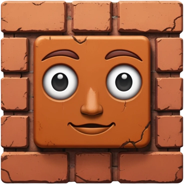 brick with a face emoji