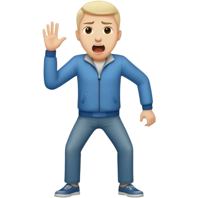 rude man screaming, full body emoji