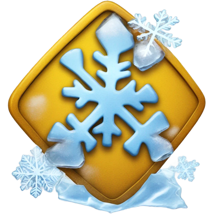 Caution icy surface  emoji