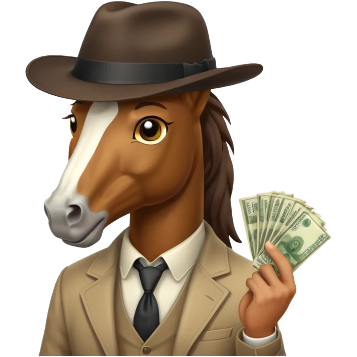 Horse gangster with money emoji