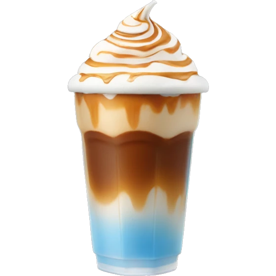 Iced caramel macchiato with cold foam ￼ emoji