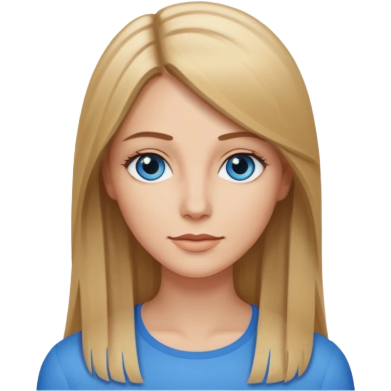 Mulher branca, cabelos longos liso castanhos com mexas loiro emoji