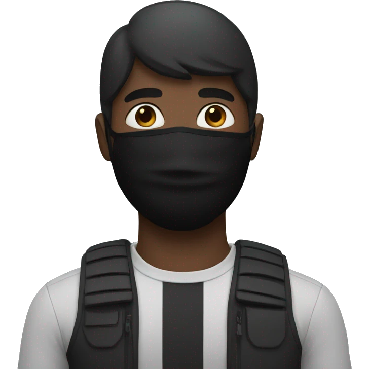 guy with black face mask emoji