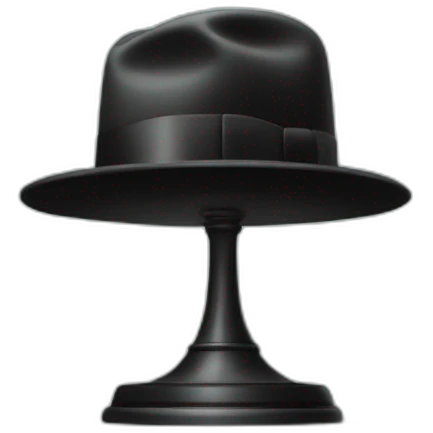 award avce une main qui tient le chapeau de Magritte emoji