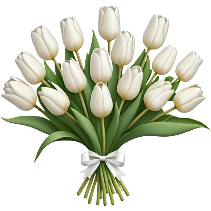 white tulip bouquet  emoji