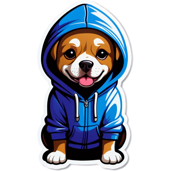 Dog wearing a hoodie emoji