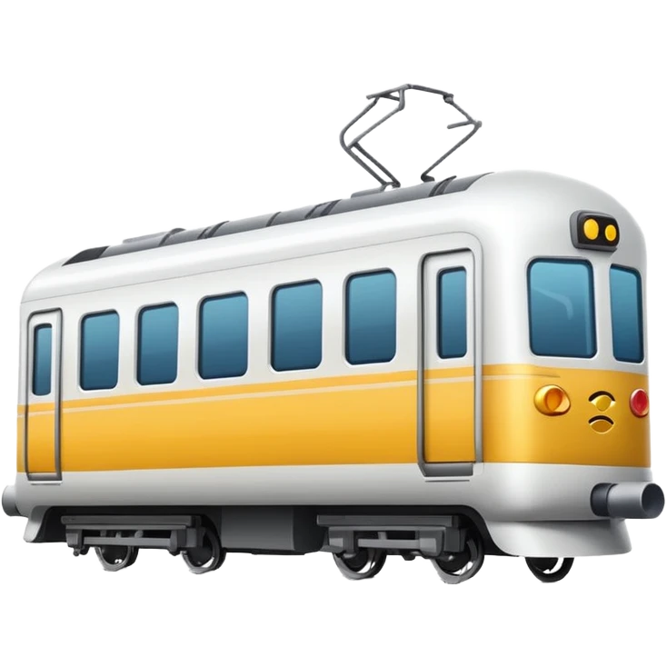 modern white train, apple style emoji, inspired by reference image emoji