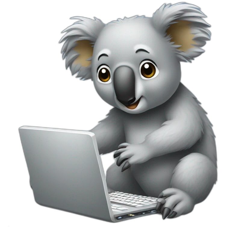 Koala Bear typing computer emoji