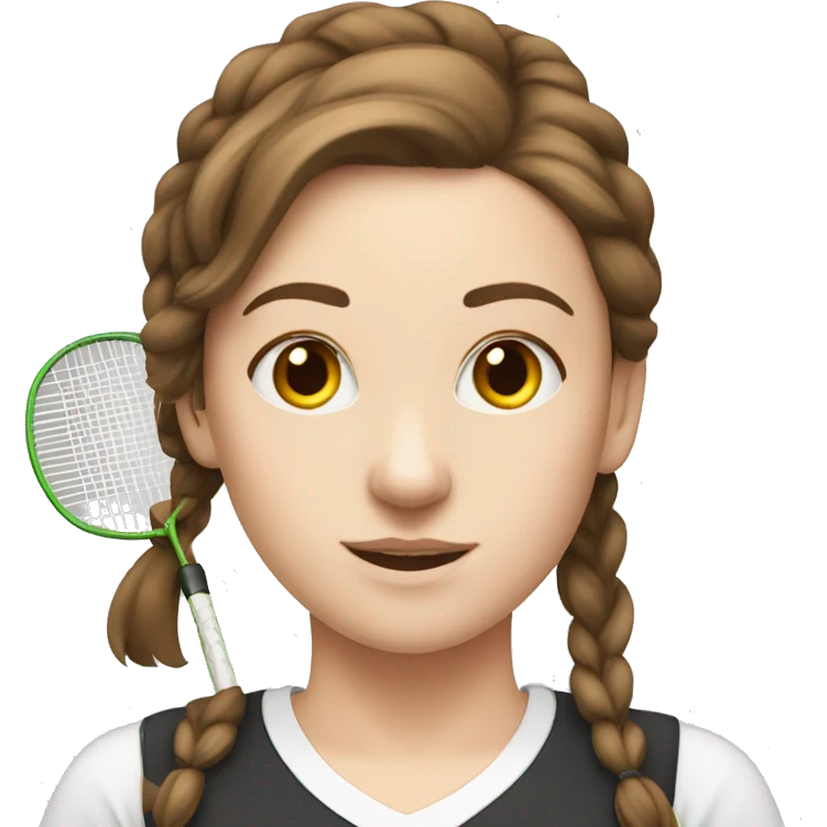 A White Girl with Brown hair with a badminton ketcher emoji