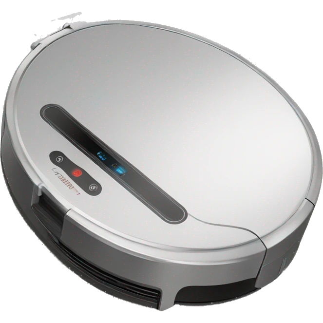 A sad cartoon robot vacuum cleaner emoji