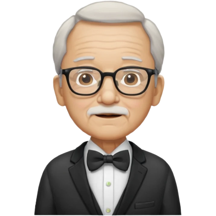 old man with bowtie, jacket and glasses emoji