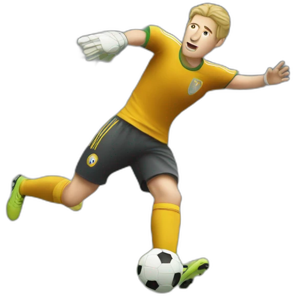 White European football player shooting in goal emoji