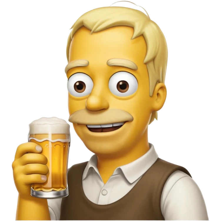homer simpson smiling with a beer emoji