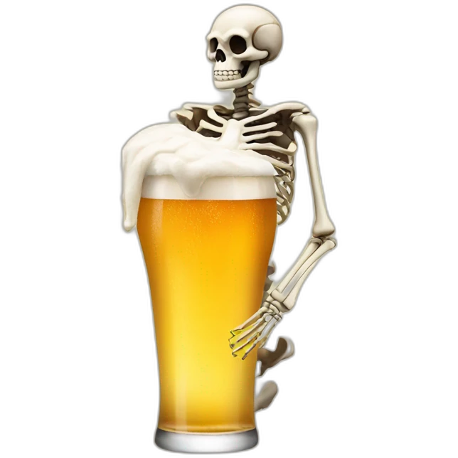 Skeleton drink à beer emoji