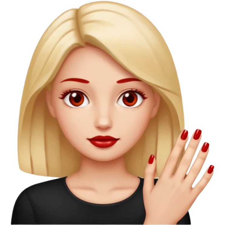 A normal human emoji with nails💅 this emoji but without the nail polish, a female with polished nails 💅  emoji