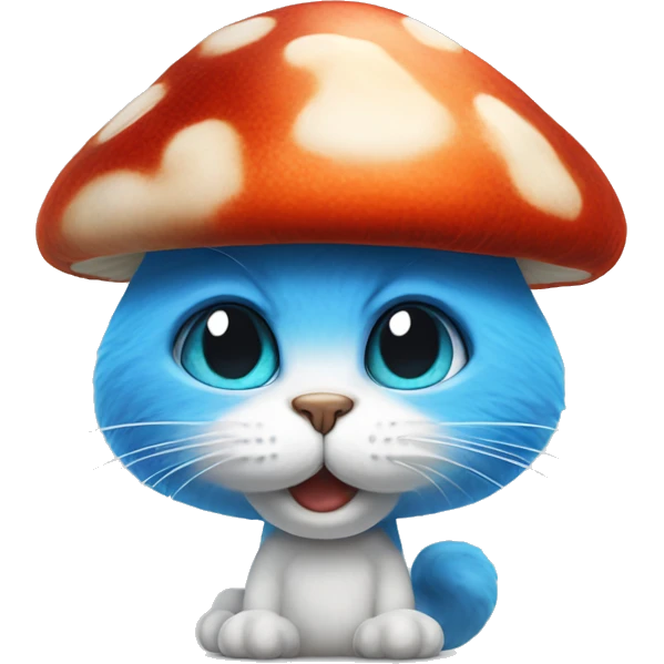 smurf cat mushroom hat emoji