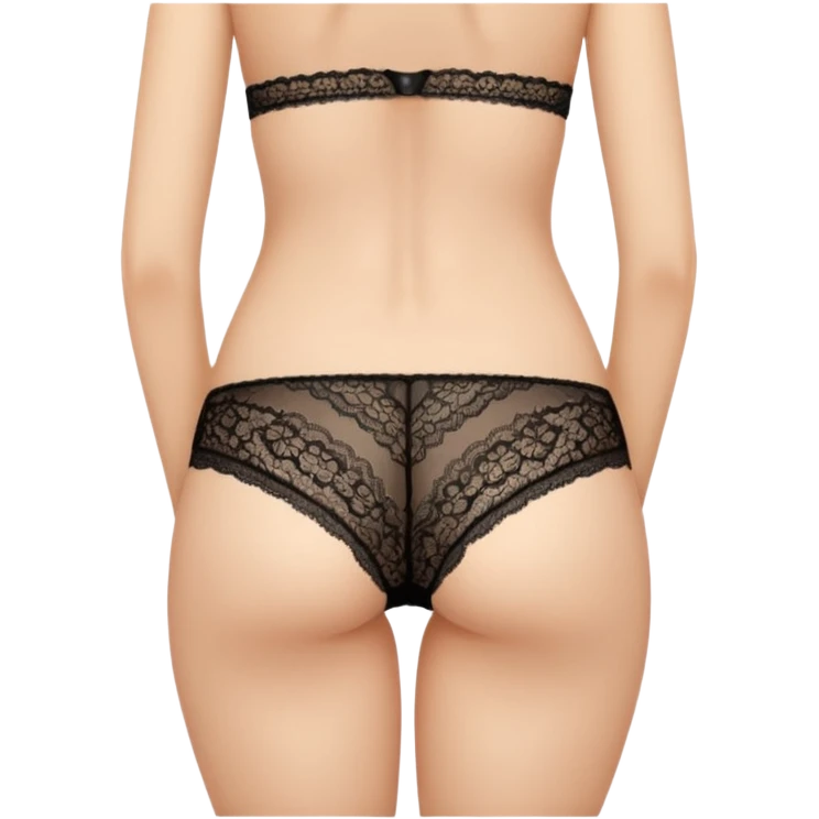 woman with lace panties backward hair emoji