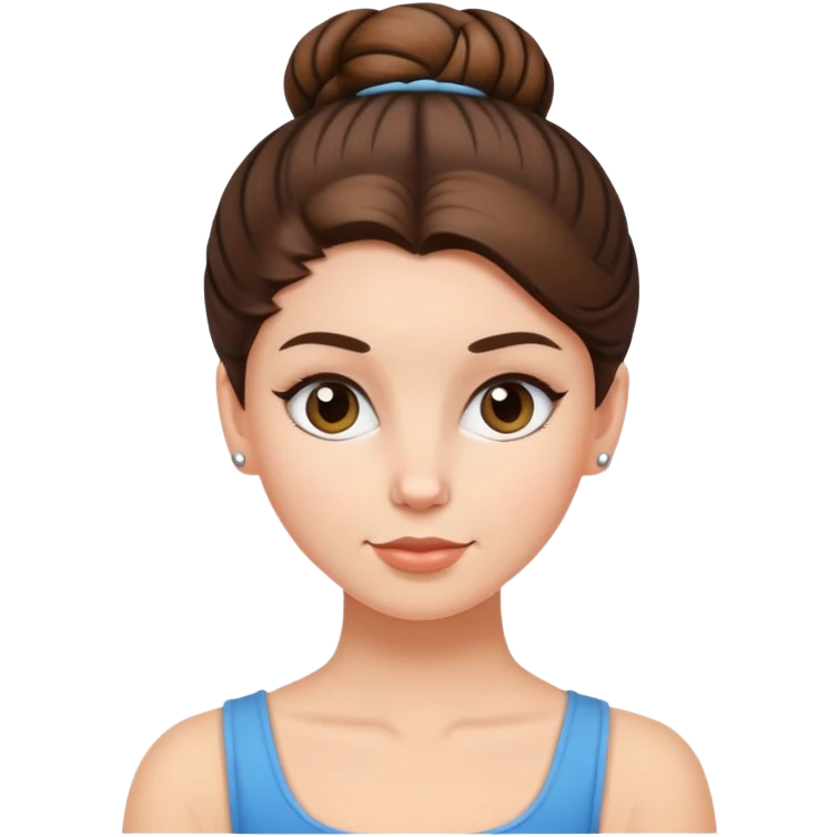 white girl with  brunette hair in bun emoji