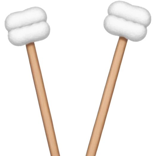 cotton swabs, wooden sticks with cotton balls at the ends emoji
