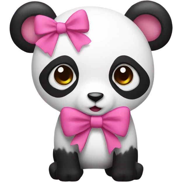 pink panda with bow emoji