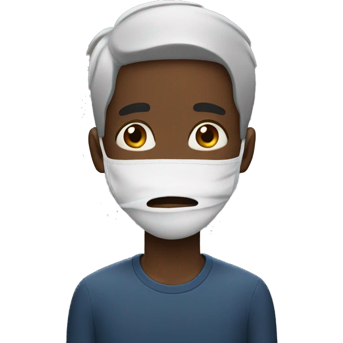  black male with a mask crying emoji