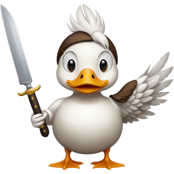 CREA UN PATO SOSTENIENDO UN CUCHILLO emoji