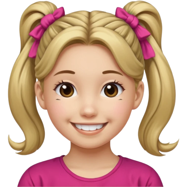 Teen girl with scrunchie ponytail emoji