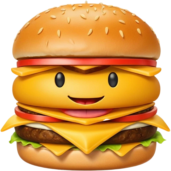 emoji with tongue out eating burger and fries emoji