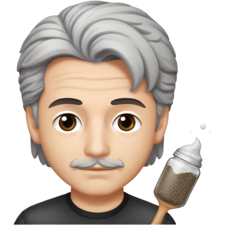 Michael Yanni with salt n pepper hair emoji