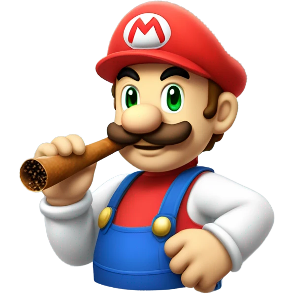 Mario the plumber with a tobacco pipe emoji