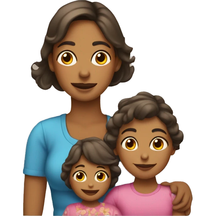 Mamá papá y dos hijas emoji