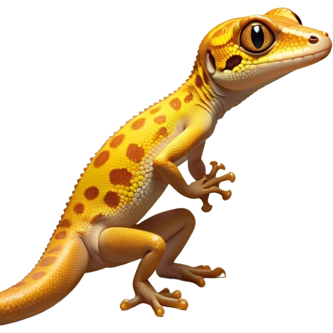 Cinematic Noble Gecko Portrait Emoji, Poised and sleek, with a compact, agile body adorned with textured, mottled scales and luminous, alert eyes accentuated by delicate toe pads and subtle patterning, Simplified yet sharp and sophisticated features, highly detailed, glowing with a soft, ambient jungle glow, high shine, intelligent and vigilant, stylized with an air of exotic elegance, focused and precise, soft glowing outline, capturing the essence of a watchful reptilian guardian that seems ready to scamper out of the screen with effortless agility! emoji